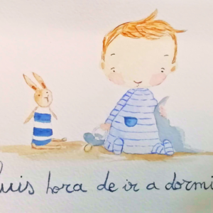 Cuadro de nacimiento personalizado pintado a mano en acuarela