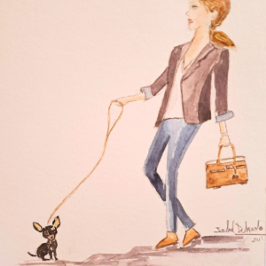 "Carmen con su perrito"
